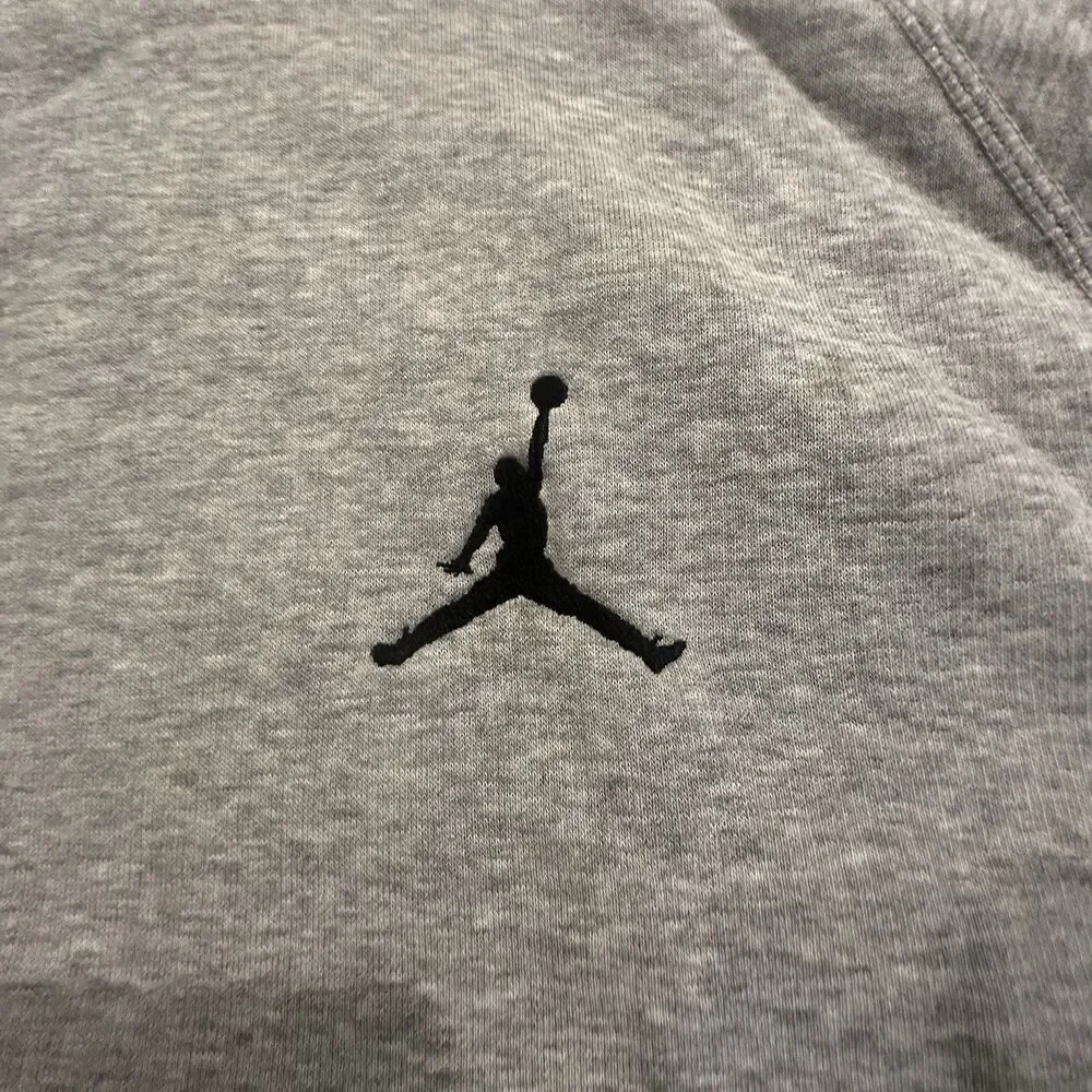 Air Jordan Hoodie Mens 2XL Full Zip Jumpman Logo Gray Fleece Mock Neck